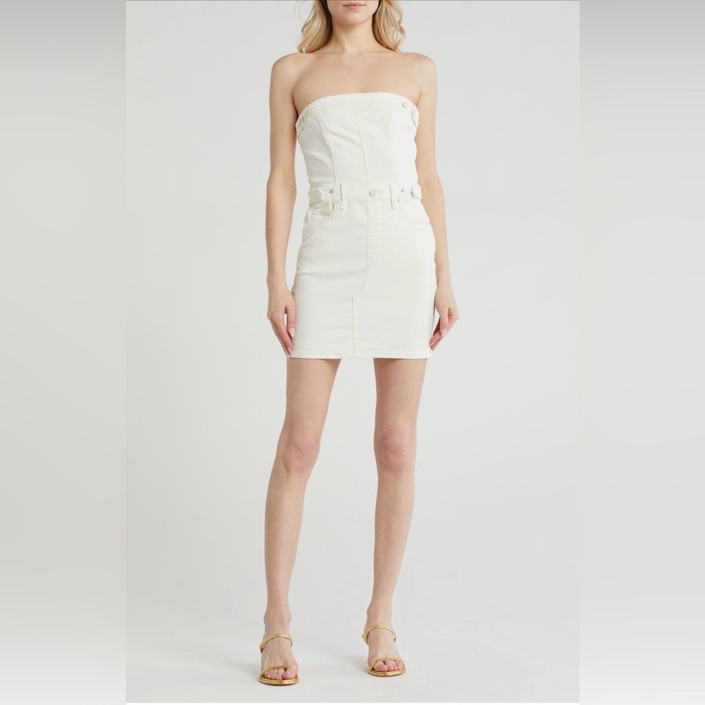 Good American fit for success strapless‎ denim minidress